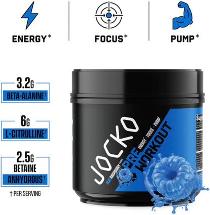 Ultimate Pre Workout Powder - Pre-Workout Energy Powder Drink for Men & Women - High Stim Sugar-Free Nootropic Blend to Support Muscle Pump, Energy, & Recovery 200Mg Caffeine Blue Raspberry