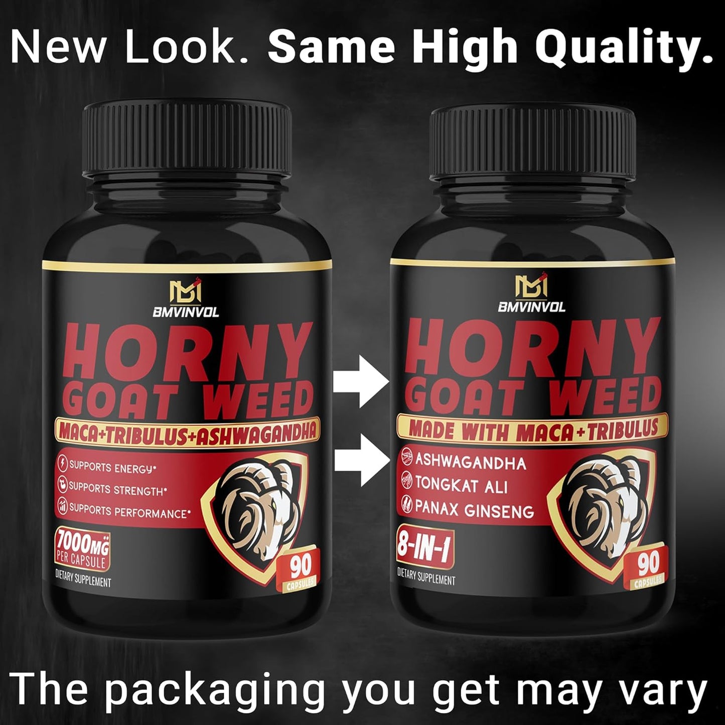 Horny Goat Weed Capsules - 7000Mg Herbal Equivalent - Maca, Ginseng, Tribulus Terrestris, Ashwagandha - Performance and Energy Support - 3 Month Supply
