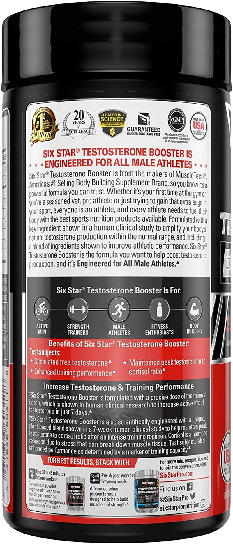 Testosterone Booster Supplement, Extreme Strength Testosterone, 60 Caplets
