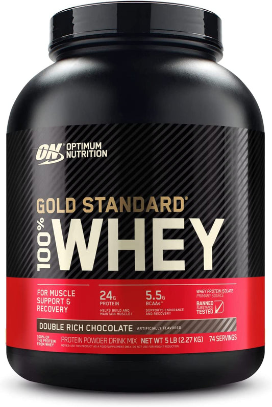 Gold Standard 100% Whey Protein Powder, Double Rich Chocolate, 2.27Kg
