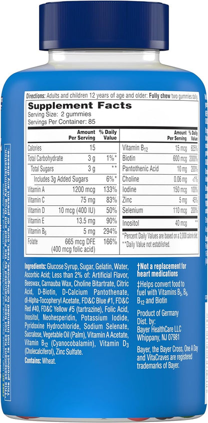 Men’S Multivitamin Gummies, Multivitamin for Men with Vitamin A, C, D, E, Calcium & More to Support Healthy Muscle Function, Gummies, 170 Count