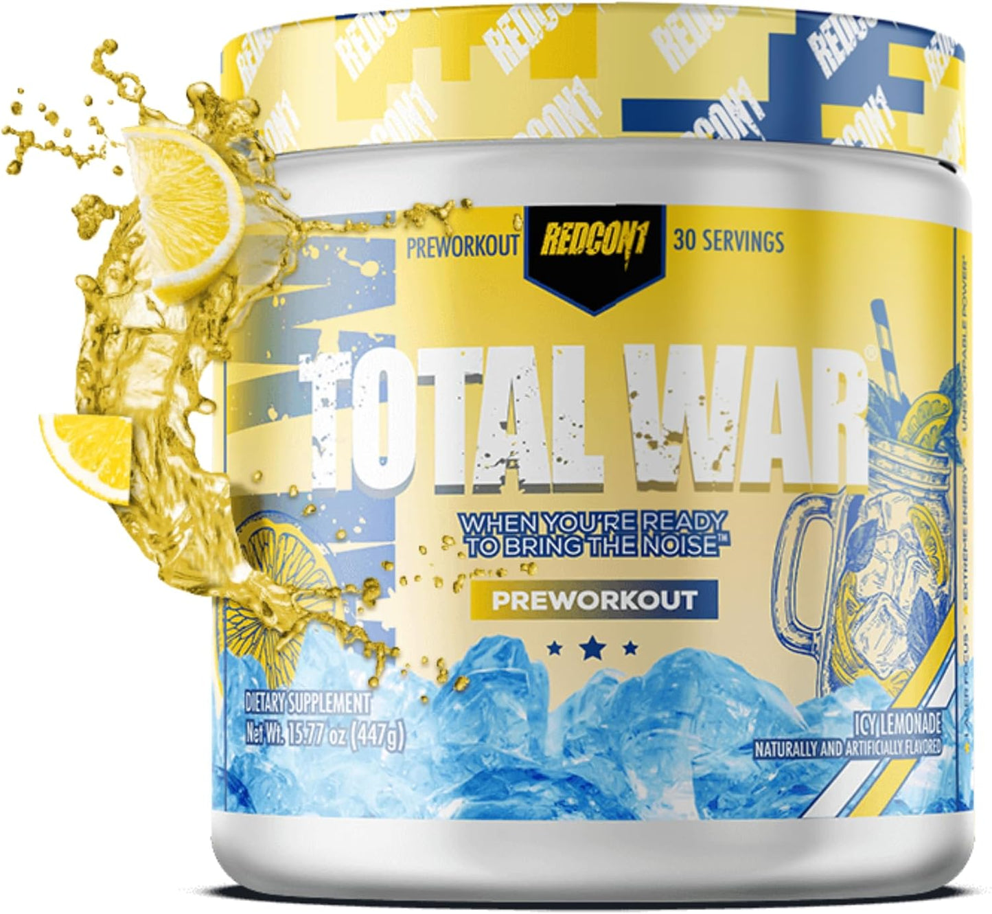 Total War Icy Lemonade Flavour Pre-Workout Dietary Supplement Powder 30 Servings