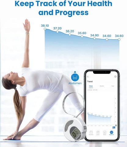 Tape Measure for Body, Smart Bluetooth Digital Body Measuring Tape for Weight Loss, Body Fat Monitor, Muscle Gain, Fitness Bodybuilding, Retractable, Measures Body Part Circumferences