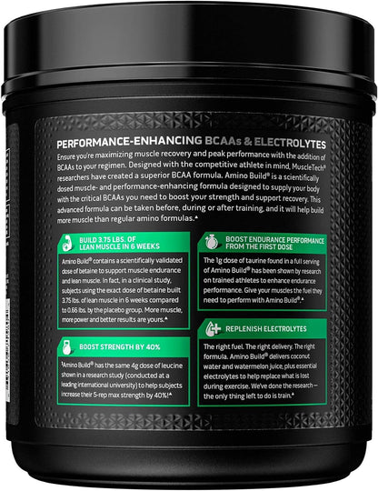 Bcaas Amino Acids Supplement, Amino Build BCAA Powder, Intra Workout Essential Amino Acids EAA Powder, Performance-Enhancing BCAA Formula, Tropical Twist (25 Servings)