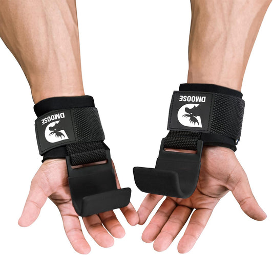 Weight Lifting Hooks Grip (Pair) - 8 Mm Thick Padded Neoprene, Double Stitching, Non-Slip Resistant Coating – Secure Your Grip and Reach Your Goals with Premium Workout Hook Gloves