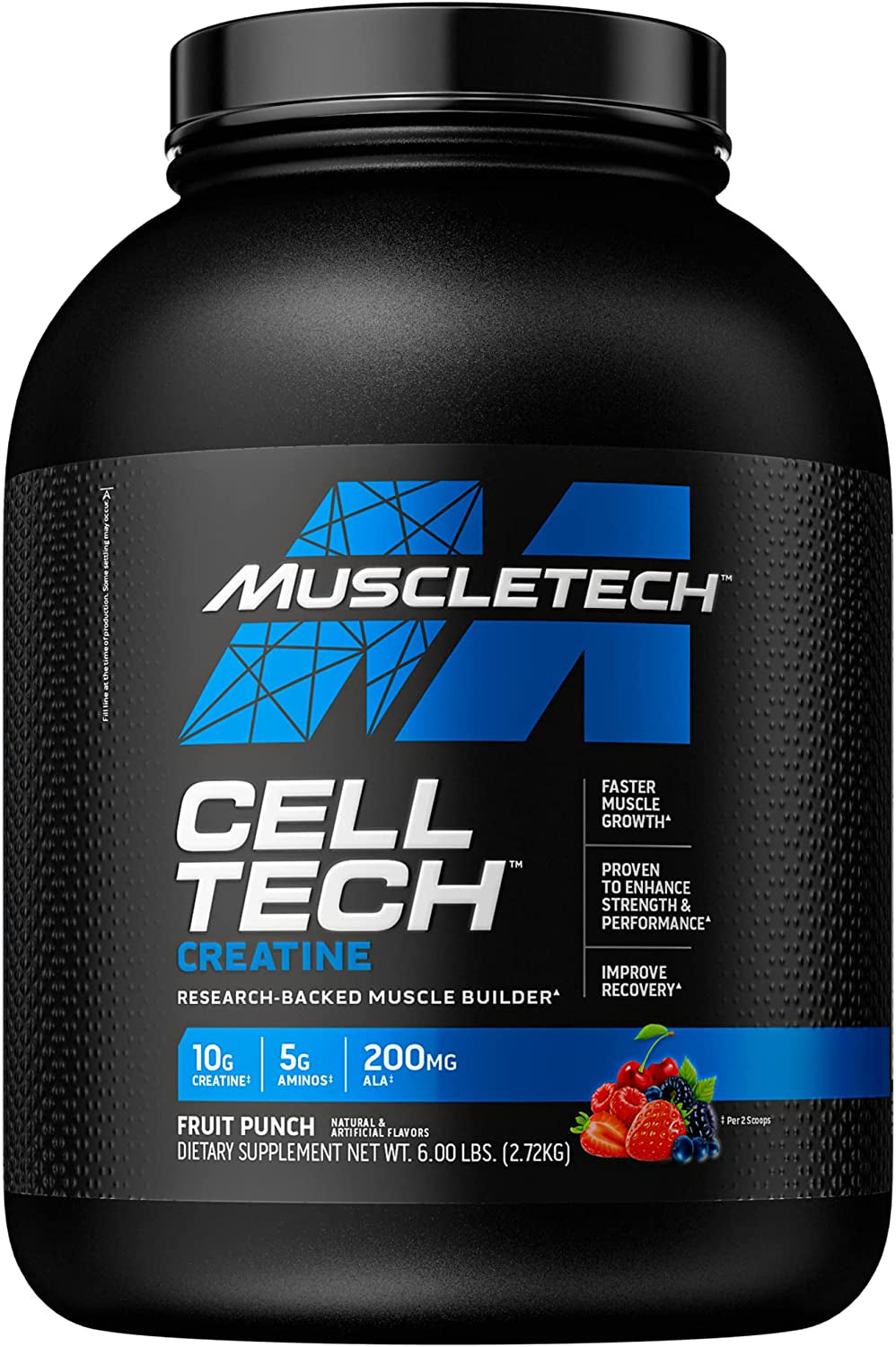 Creatine Monohydrate Powder | Cell-Tech Creatine Powder | Post Workout Drink | Creatine Supplements for Men & Women | Fruit Punch, 2.72 Kg (56 Servings)