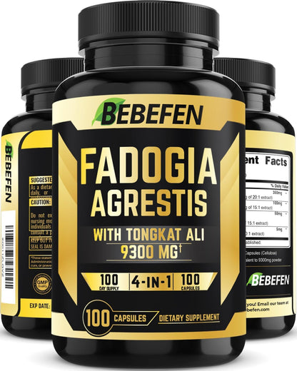 Fadogia Agrestis Capsules 9300Mg - 100 Capsules with Fadogia Agrestis, Tongkat Ali, Maca - 100 Days Supply