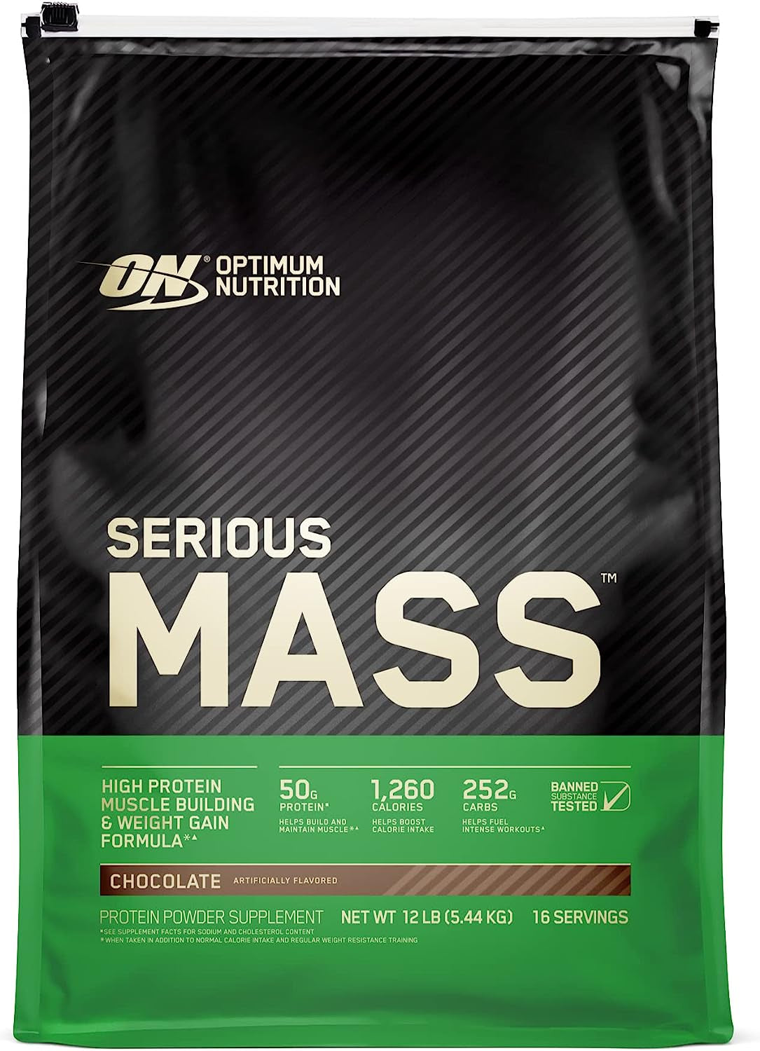 Serious Mass Weight Gainer Protein Powder, Vitamin C, Zinc and Vitamin D for Immune Support, Chocolate, 12 Pound (Packaging May Vary)