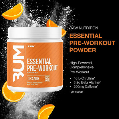 Nutrition - Essential Pre - Chris Bumstead Pre Workout Formula, Sports Nutrition Pre-Workout Powders | Men & Womens Drink, Energy Powder for Working Out (Orange)