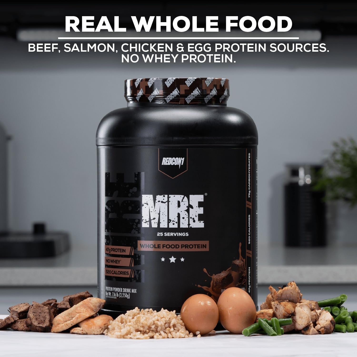 MRE Protein Powder, Blueberry Cobbler - Meal Replacement Protein Blend Made with MCT Oil & Whole Foods - Protein with Natural Ingredients to Aid in Muscle Recovery (25 Servings)
