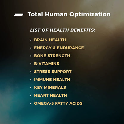 Total Human - Daily Vitamin Packs for Men & Women (60 Pack) - 10X Your Multivitamin - Packed with Essential Vitamins, Minerals, Herbs & Amino Acids