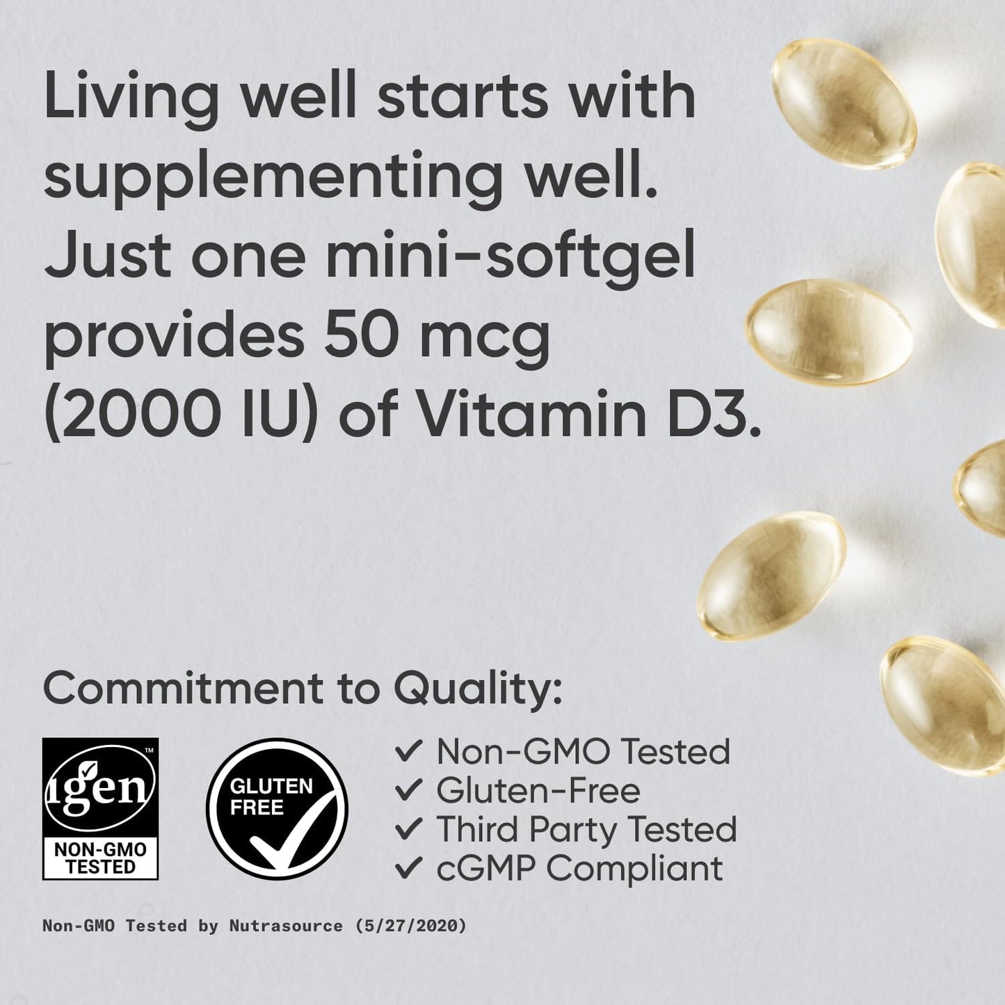 Vitamin D3 2000 IU with Coconut MCT Oil - High Potency Vitamin D Supplement for Immune & Bone Support - Non-Gmo Verified, Gluten & Soy Free – 50Mcg, 360 Liquid Softgels