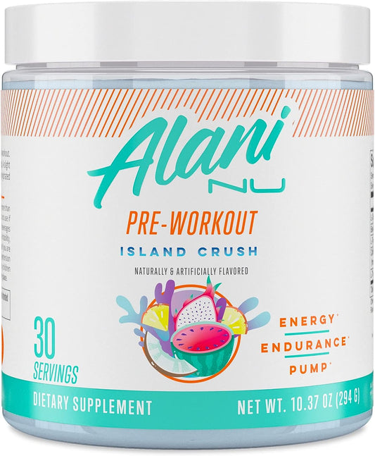 Pre Workout Powder | Amino Energy Boost | Endurance Supplement | Sugar Free | 200Mg Caffeine | L-Theanine, Beta-Alanine, Citrulline | 30 Servings (Island Crush)