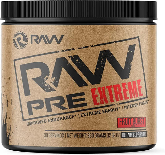 Preworkout Extreme | High Stimulant Preworkout Powder Drink, Extreme Energy, Focus and Endurance Booster | Explosive Strength and Pump during Workout for Max Gains | Fruit Burst (30 Servings)