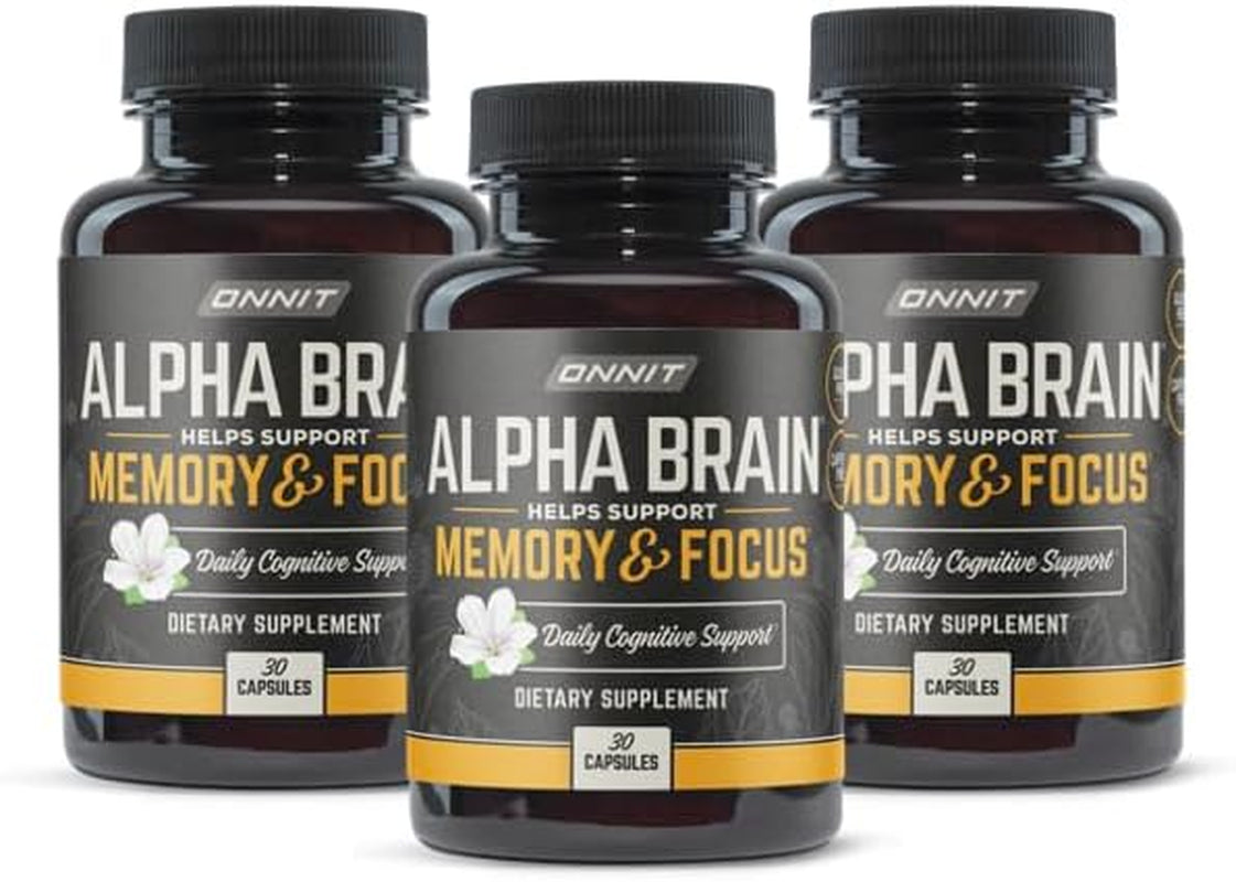 Alpha Brain (90Ct) - over 1 Million Bottles Sold - Premium Nootropic Brain Supplement - Focus, Concentration + Memory - Alpha GPC, L Theanine & Bacopa Monnieri