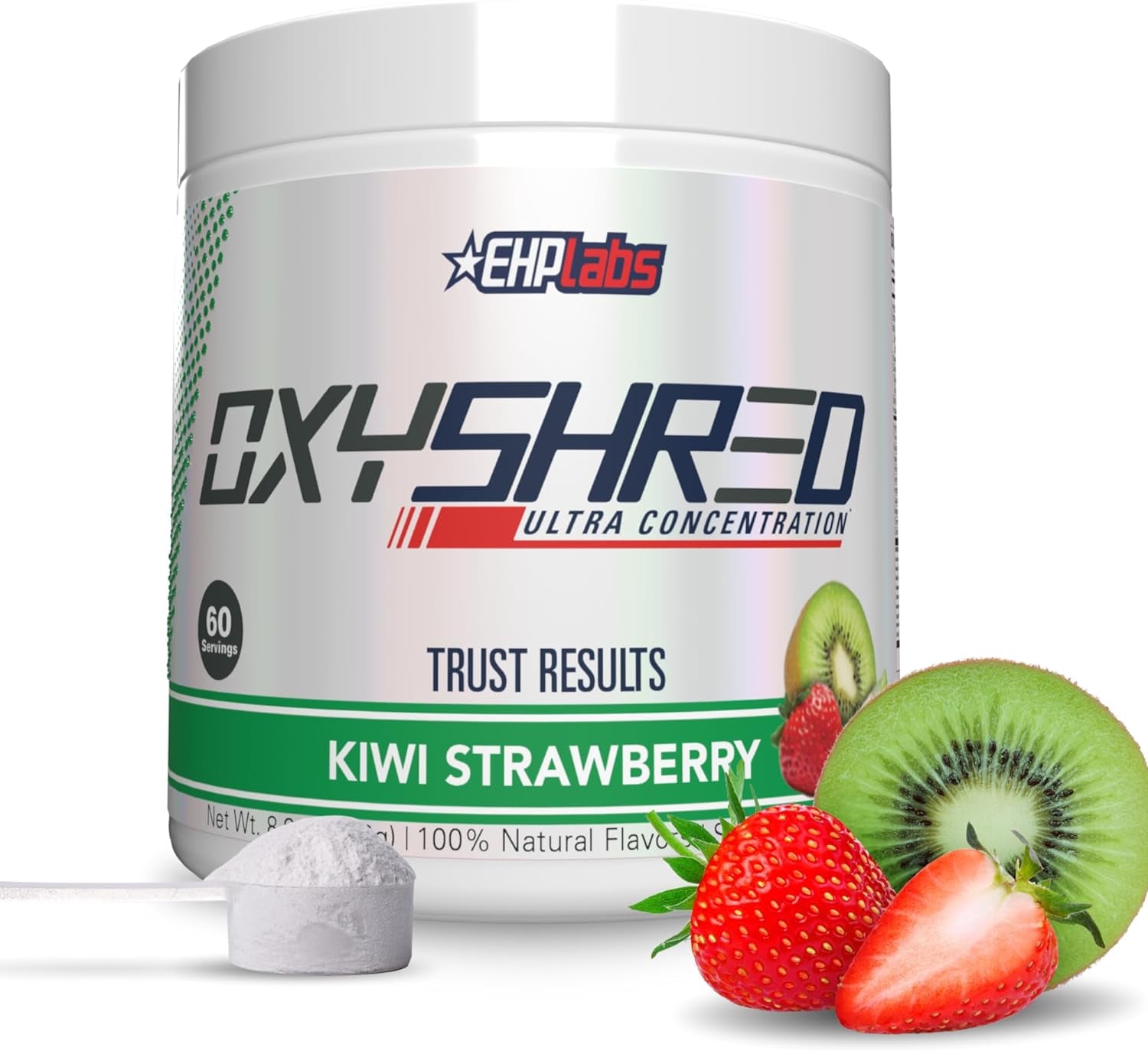 Ehplabs Oxyshred Ultra Concentration Shredding Supplement - Clinically Proven Pre Workout Powder with L Glutamine & Acetyl L Carnitine, Energy Boost Drink - Kiwi Strawberry, 60 Servings